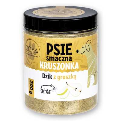 PRZYSMAK DLA PSA KRUSZONKA POSYPKA DOSMACZAJĄCA DOSMACZACZ DZIK Z GRUSZKĄ 200G ZOYA