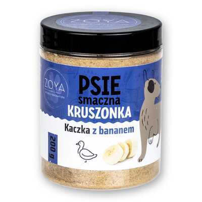 PRZYSMAK DLA PSA KRUSZONKA POSYPKA DOSMACZAJĄCA DOSMACZACZ KACZKA Z BANANEM 200G ZOYA