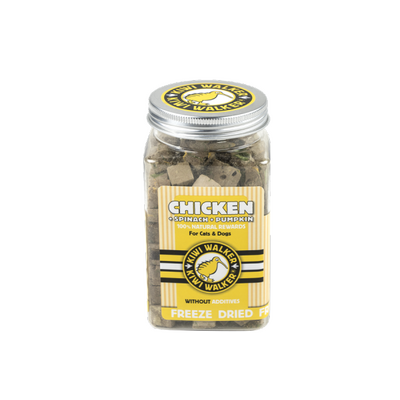 KIWI WALKER 100% WĄTRÓBKA DROBIOWA+SZPINAK+DYNIA LIOFILIZOWANE SMACZKI 100G