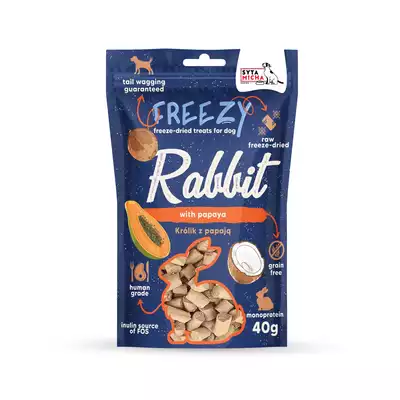 Przysmaki dla psa liofilzowane FREEZY KRÓLIK Z PAPAJĄ I KOKOSEM 40G SYTA MICHA